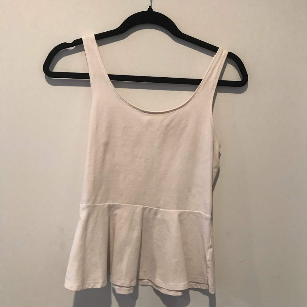 Express peplum cream tank top